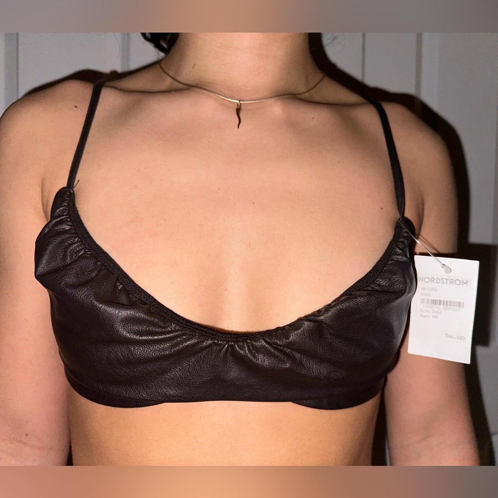 Nordstrom Naked Wardrobe BRAND NEW Leather Bra
